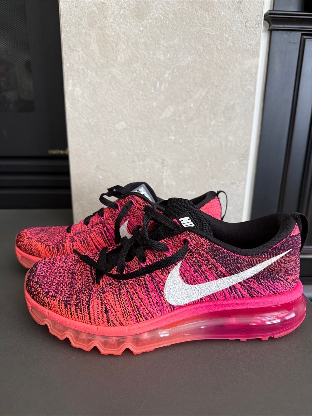 Nike Women’s Flyknit Max – Pink Foil / Hot Lava